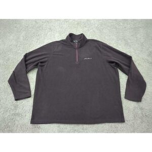 Eddie Bauer Sweater Mens XXL Purple Pullover‎ 1/4 Zip Long Sleeve Fleece Outdoor